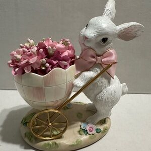 McKenzie Childs Rosy Meadow Bunny Egg Cart